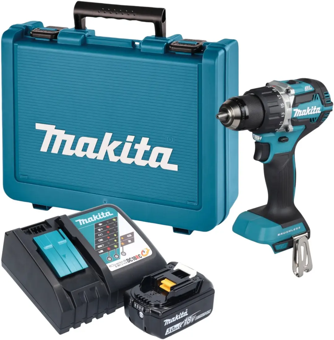 Makita DDF 484 RF1E accuboormachine 18 V 54 Nm borstelloos + 1x accu 3,0 Ah + op