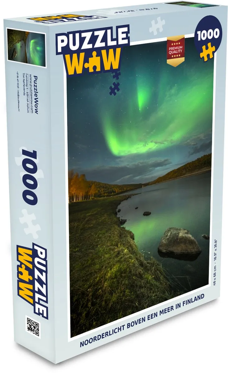 PuzzleWow Noorderlicht Finland Legpuzzel 1000 Stuks