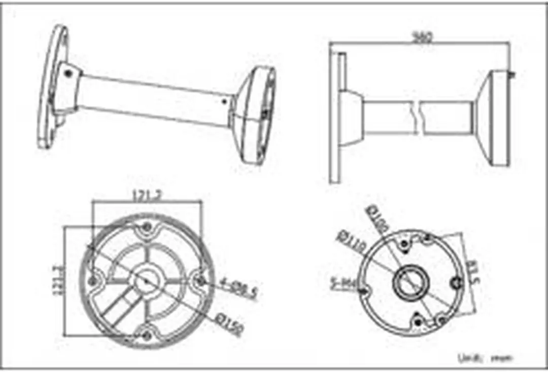 Hikvision DS-1271ZJ-110 Plafondhouder - Ø110mm - Wit - afbeelding 4 van 6