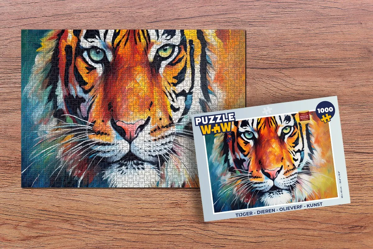 PuzzleWow Tijger Legpuzzel 1000 Stuks - Multicolor