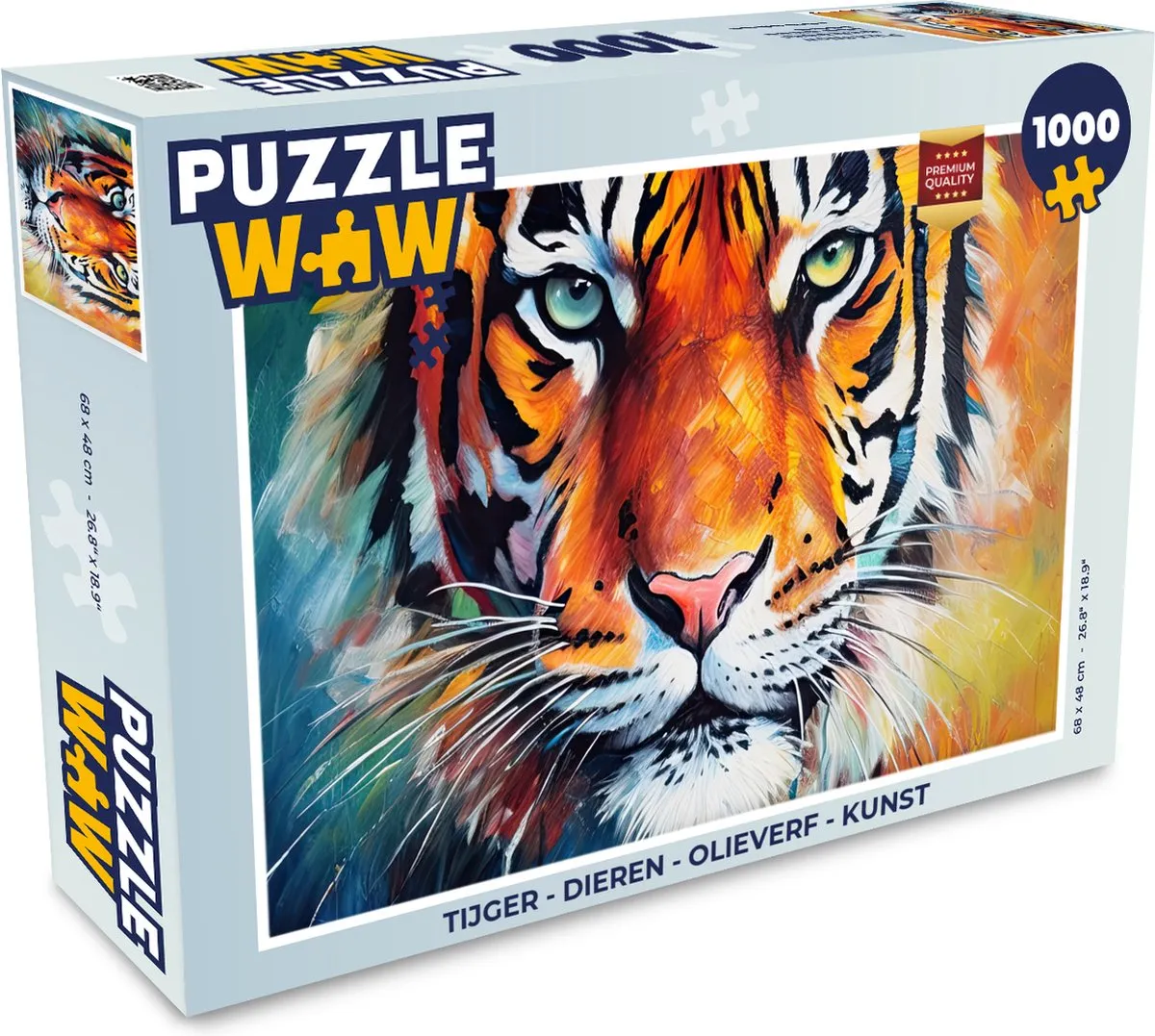 PuzzleWow Tijger Legpuzzel 1000 Stuks - Multicolor