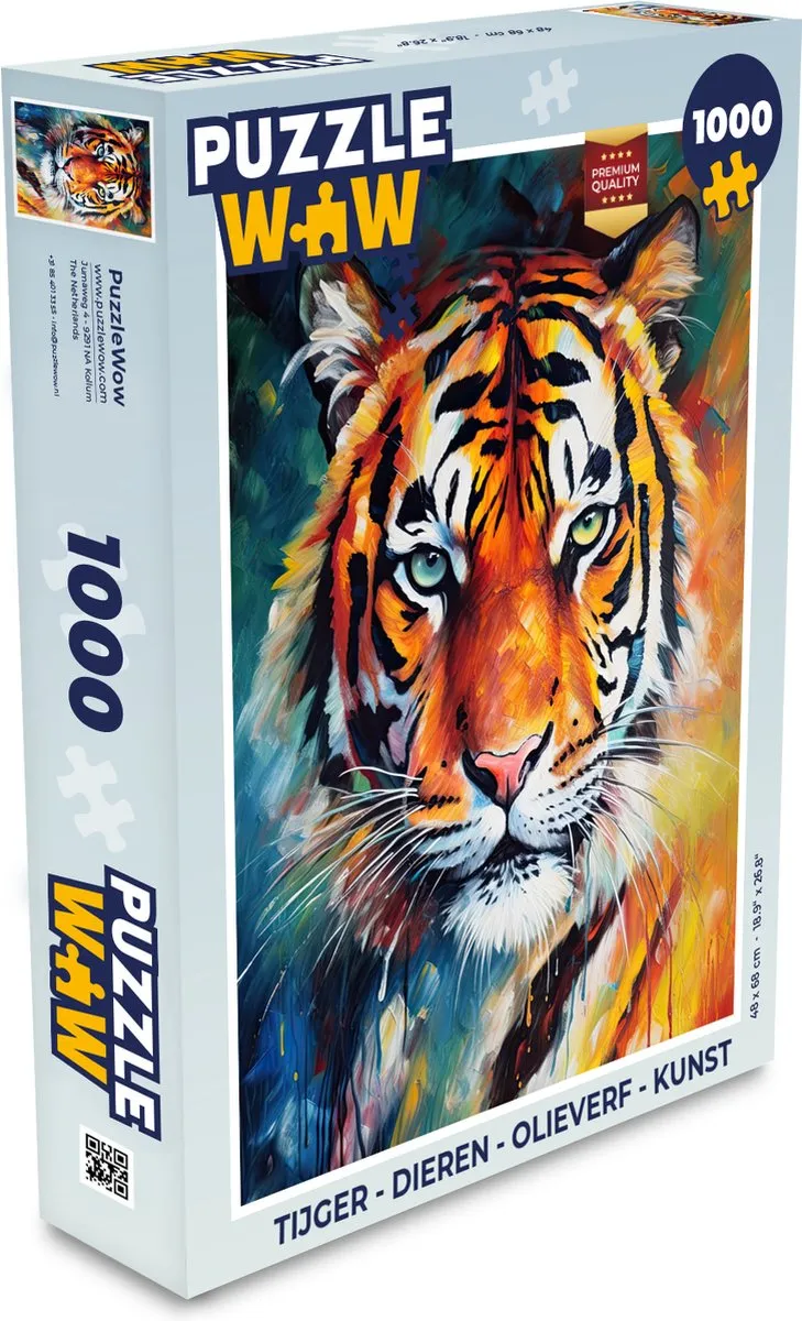 PuzzleWow Tijger Legpuzzel 1000 Stuks - Multicolor