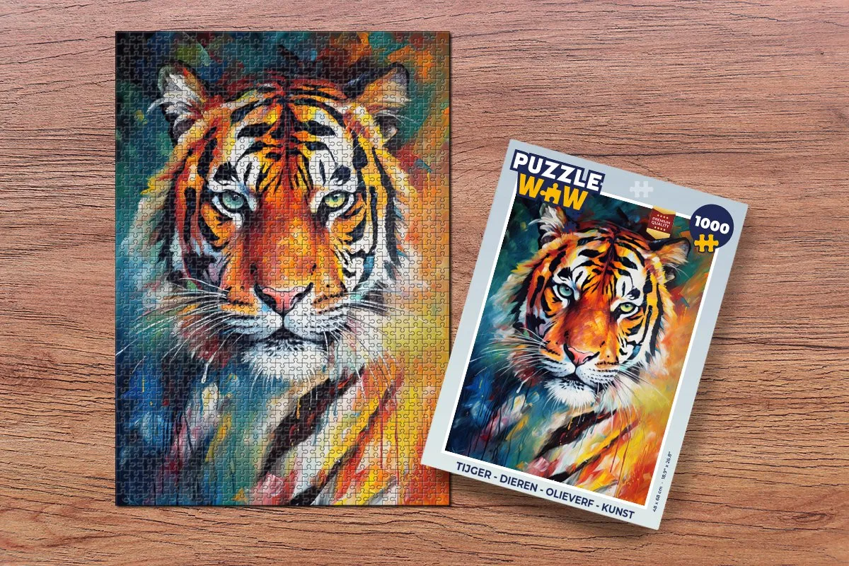 PuzzleWow Tijger Legpuzzel 1000 Stuks - Multicolor