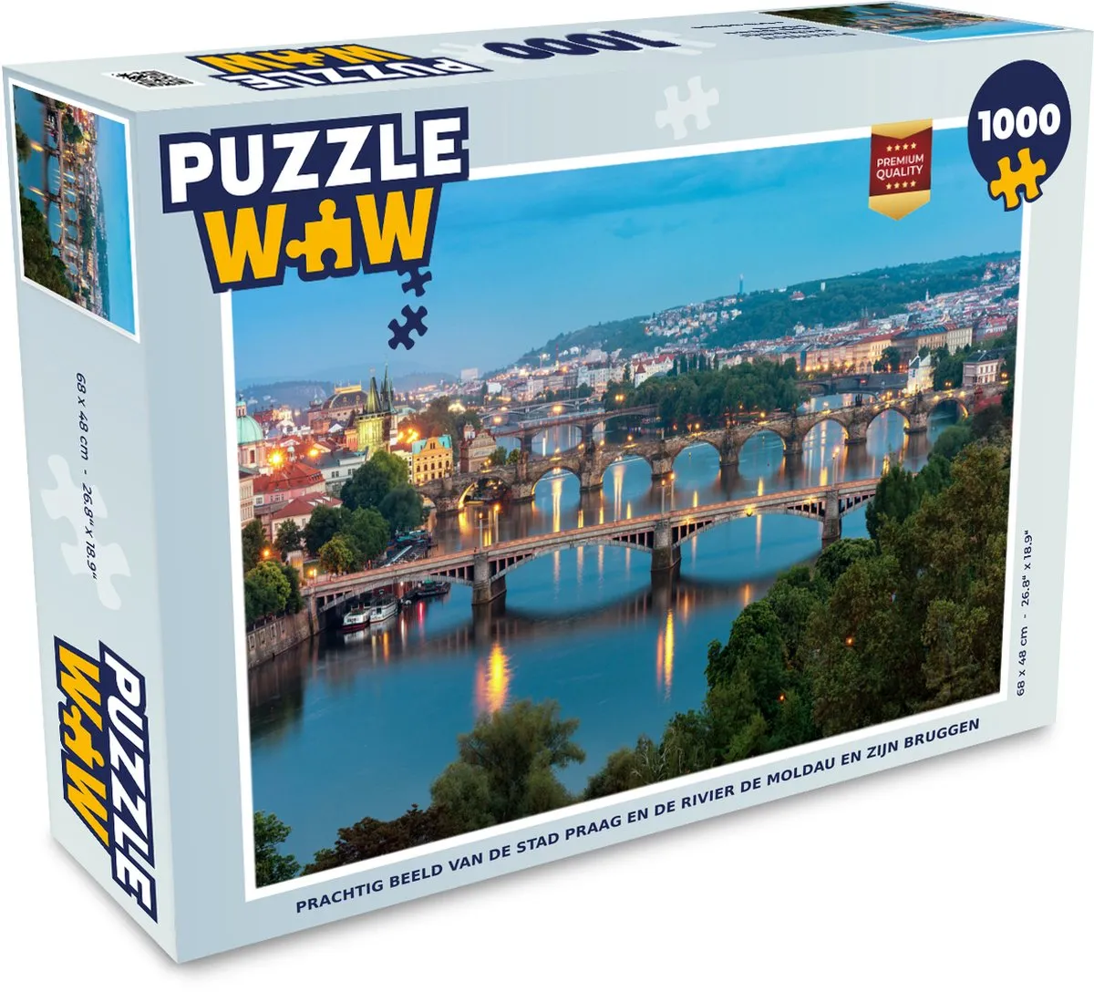PuzzleWow Praag en Moldau Legpuzzel 1000 Stuks