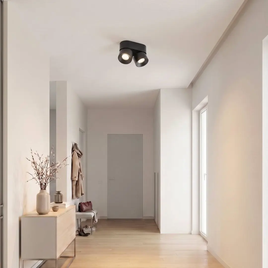 PRIOS Downlight 2-lichts GU10 - 10W - Zwart - afbeelding 5 van 6