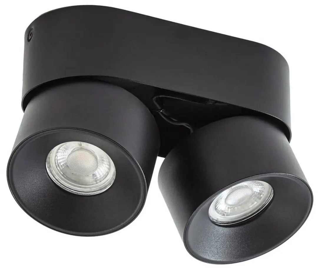 PRIOS Downlight 2-lichts GU10 - 10W - Zwart - afbeelding 3 van 6