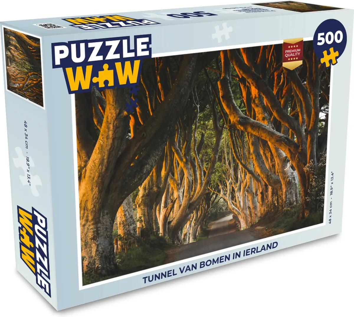 PuzzleWow Legpuzzel 500 Stuks - Tunnel van bomen in Ierland Multicolor