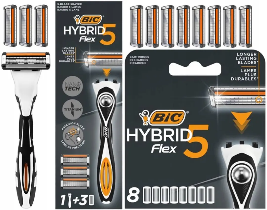 BIC Hybrid 5 Flex Scheermes voor Mannen + 11 Mesjes