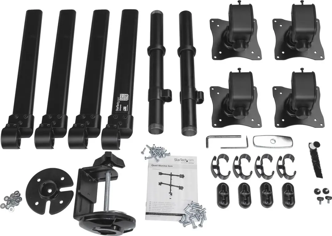 Startech ARMQUAD Quad Monitor Arm 27" - Zwart