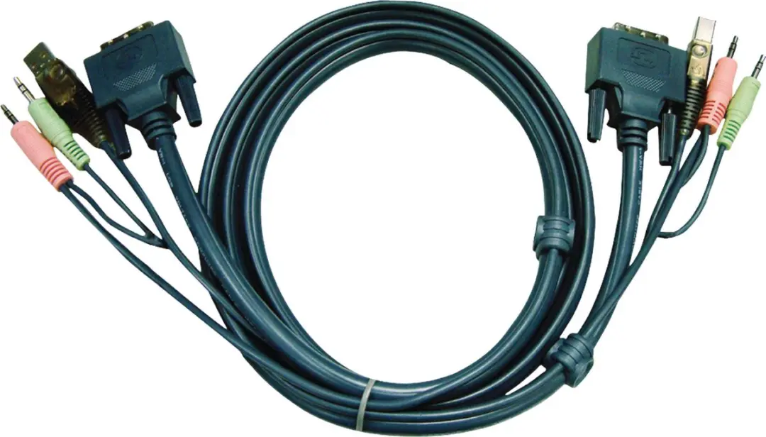 Aten 2L-7D02U DVI-D Single Link KVM kabel met audio en USB