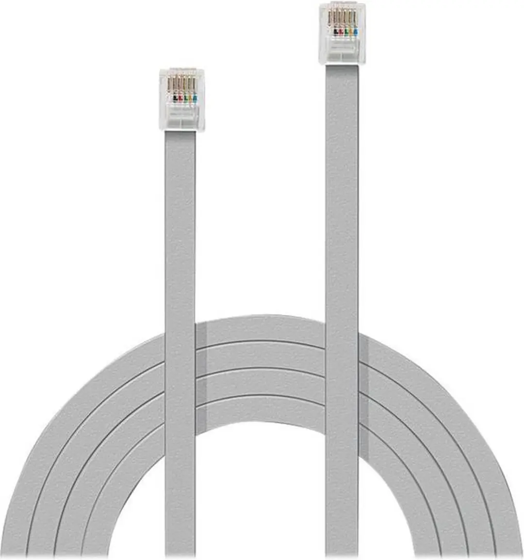 Lindy Telefoon Aansluitkabel RJ12 20m - Grijs
