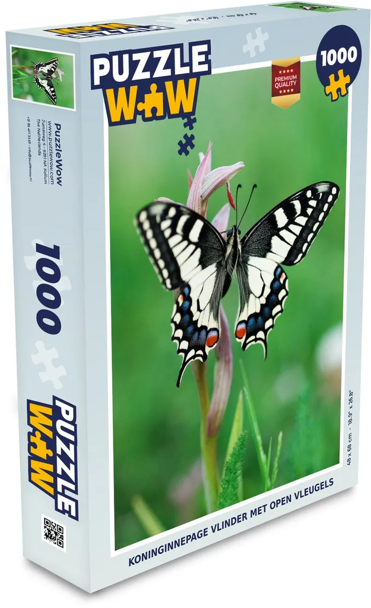 PuzzleWow Koninginnepage Vlinder Legpuzzel 1000 Stuks