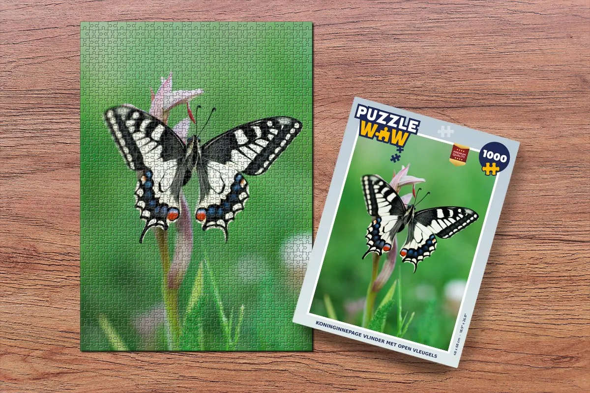 PuzzleWow Koninginnepage Vlinder Legpuzzel 1000 Stuks - Multicolor