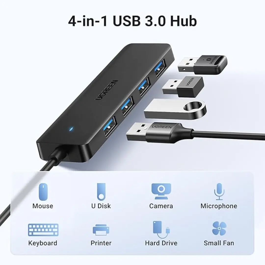 Ugreen 25851 USB-A Hub 4x USB-A - Zwart