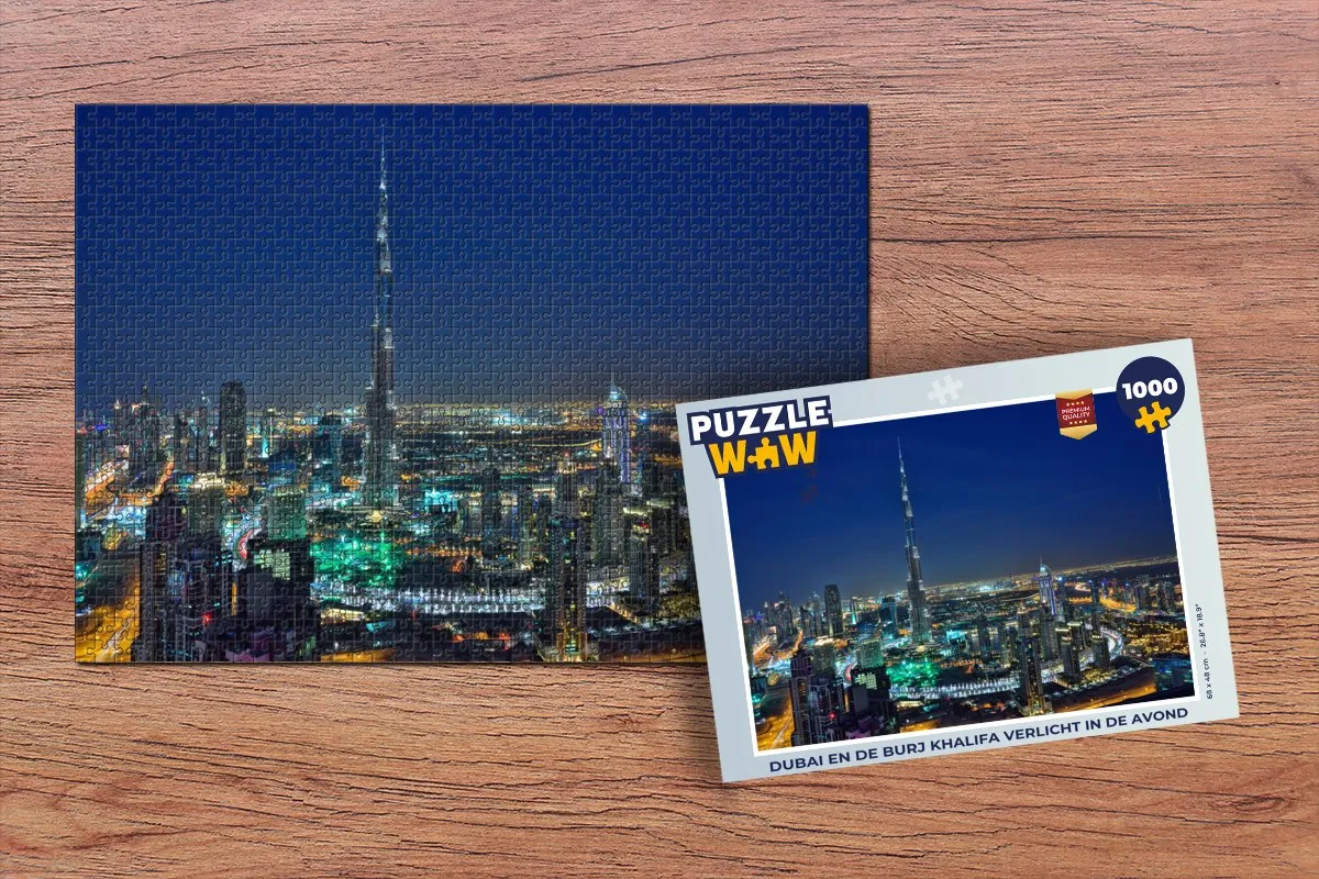 PuzzleWow Legpuzzel Dubai & Burj Khalifa 1000 Stuks