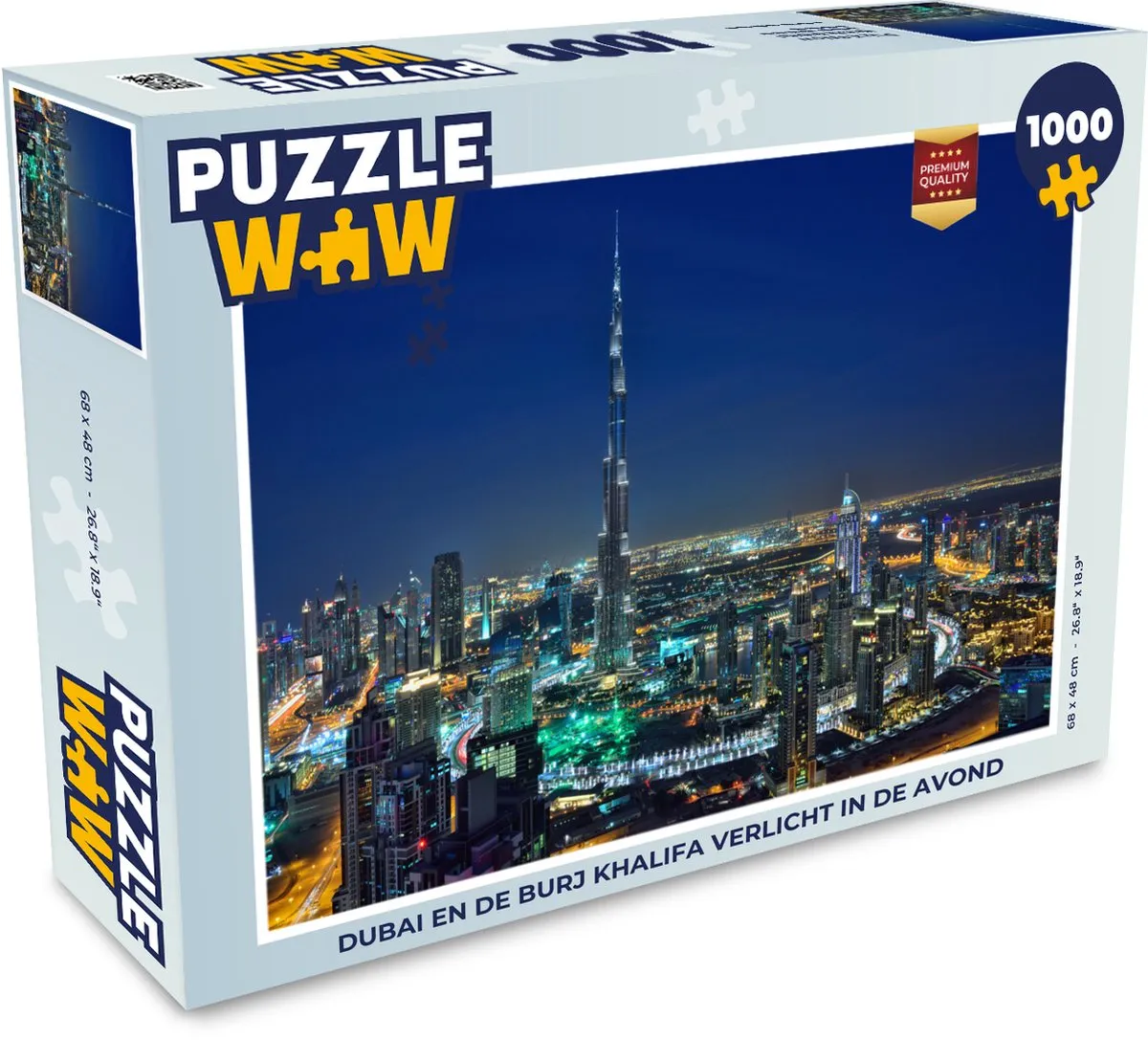 PuzzleWow Legpuzzel Dubai & Burj Khalifa 1000 Stuks - Multicolor