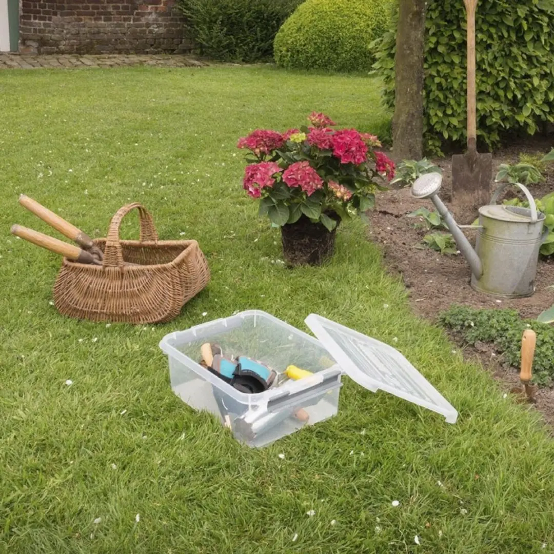 Curver Handy 12L Opbergbox - 40x29x15cm - Transparant/Zilver