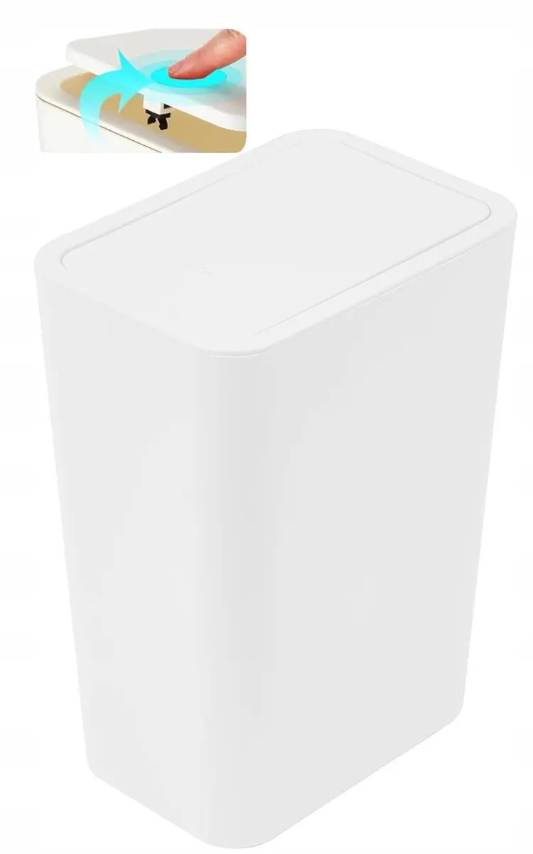 Wit Kantoor Afvalbak met Deksel, 11L