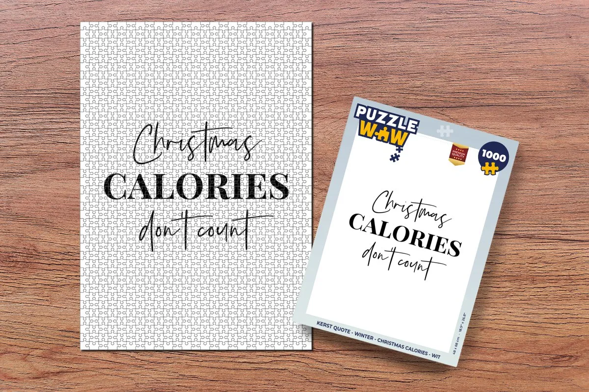 PuzzleWow Kerst Quote Legpuzzel 1000 Stuks - Wit