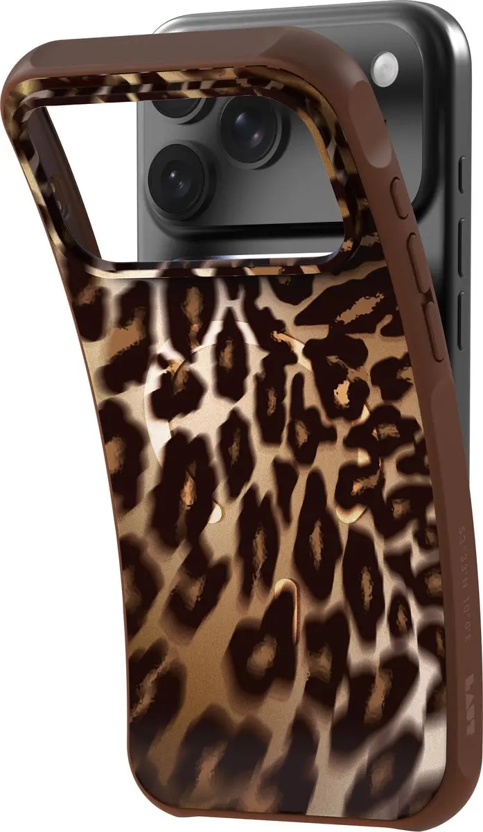 Laut Huex Wave Hoesje iPhone 18/17 Pro - Mocha Leopard - afbeelding 5 van 6