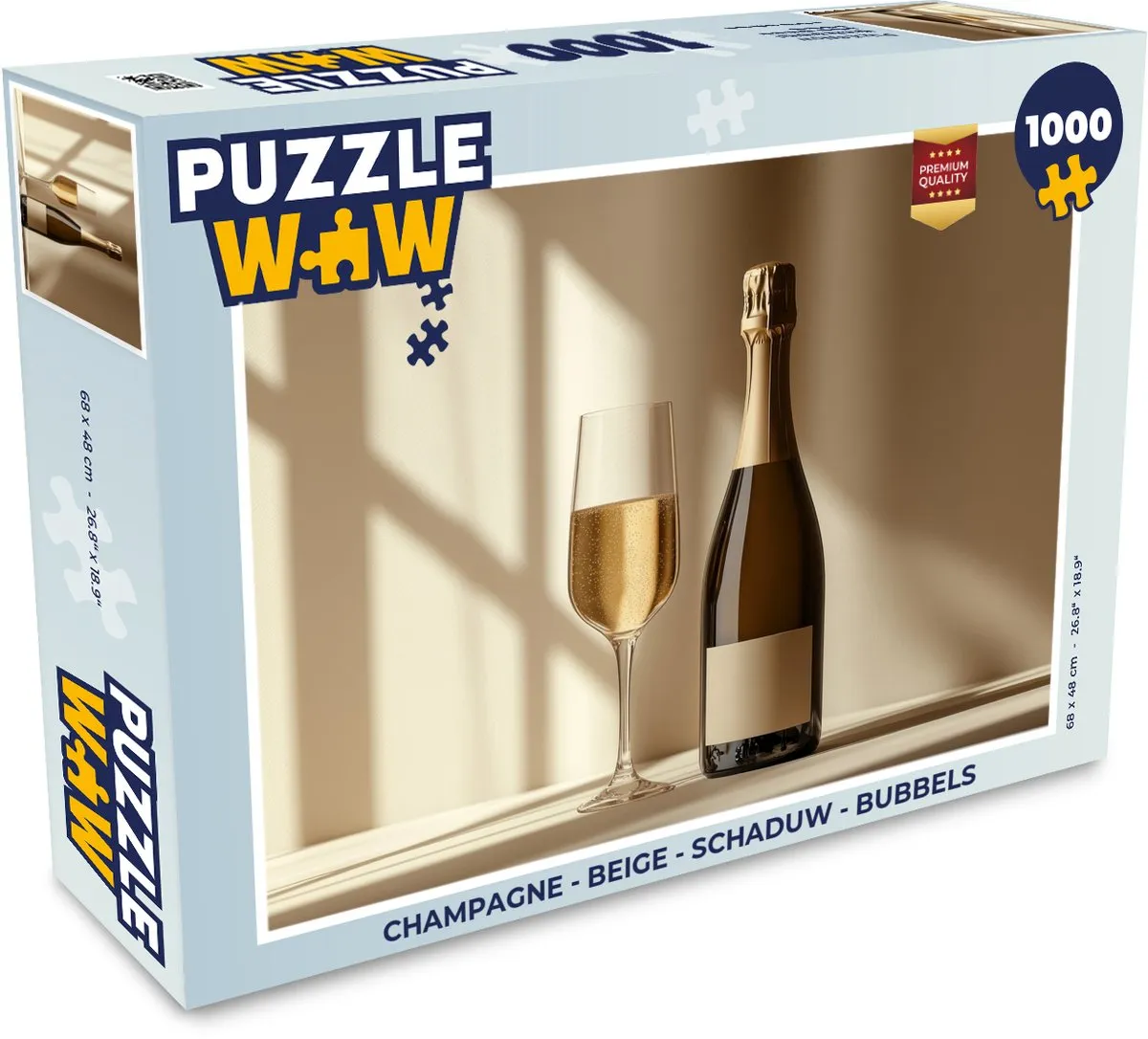 PuzzleWow Legpuzzel 1000 Stuks - Champagne