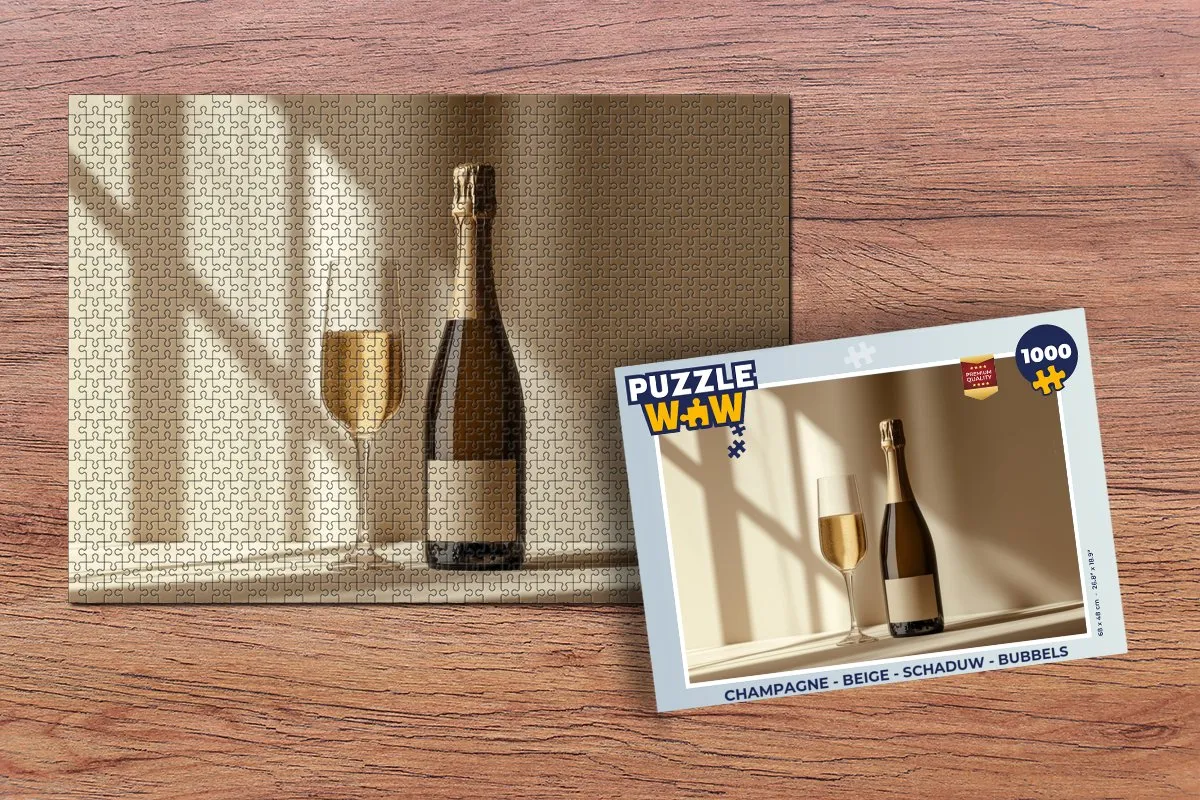 PuzzleWow Legpuzzel 1000 Stuks - Champagne