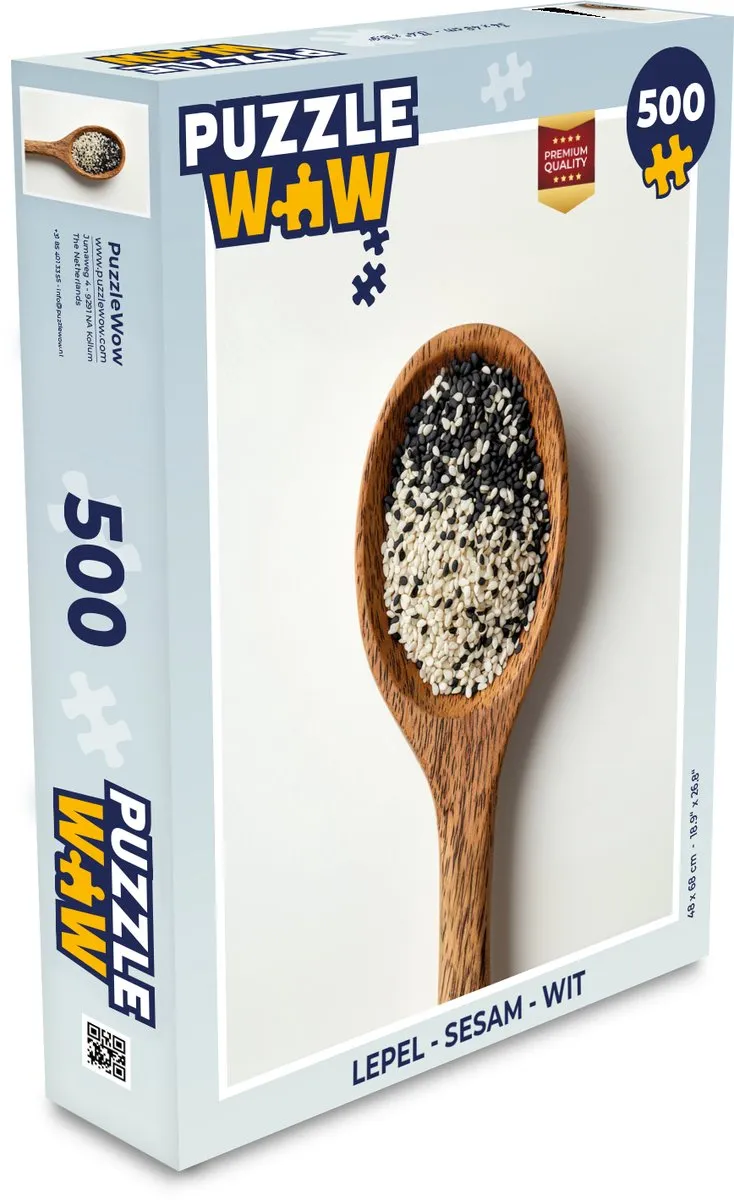 PuzzleWow Lepel Puzzel 500 Stuks - Wit Sesam