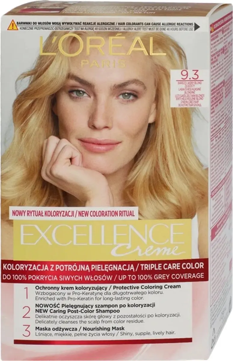 L'Oréal Paris Excellence 9.3 Permanent Haarverf - Zeer Licht Blond Goud