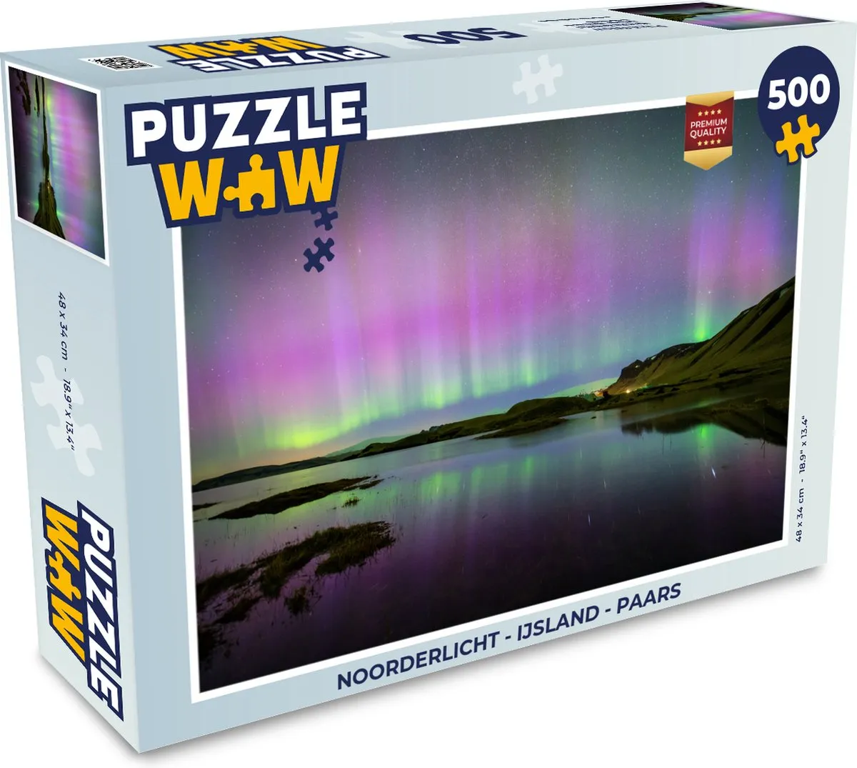 PuzzleWow Noorderlicht IJsland Legpuzzel 500 Stuks