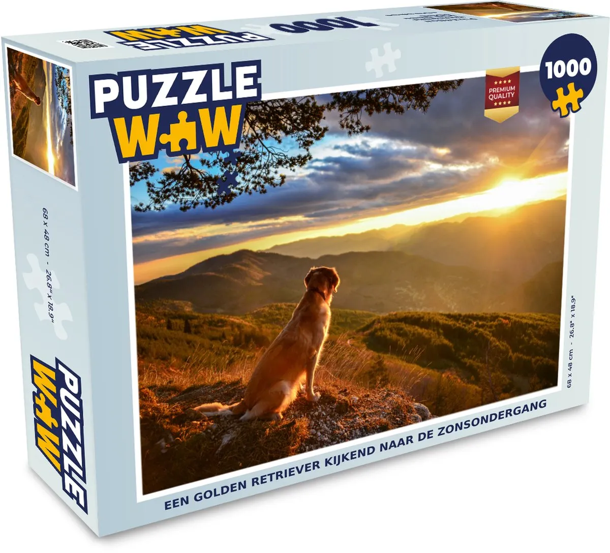 PuzzleWow Golden Retriever Legpuzzel 1000 Stuks - Multicolor