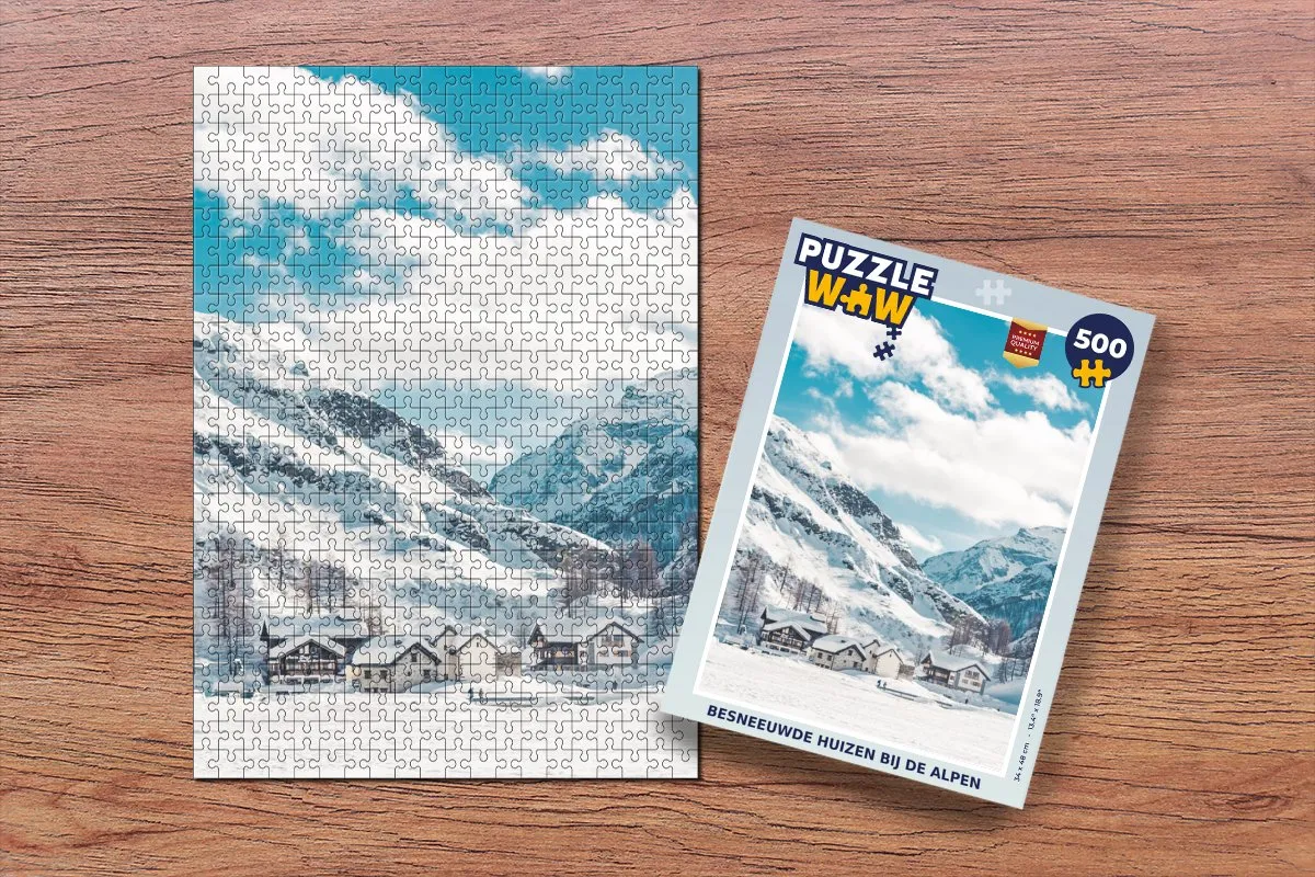 PuzzleWow Alpen Huis Berg Lucht Legpuzzel 500 Stuks - Multicolor