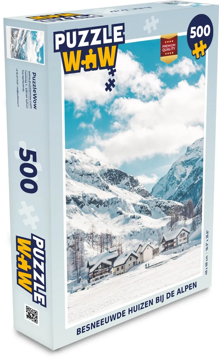 PuzzleWow Alpen Huis Berg Lucht Legpuzzel 500 Stuks