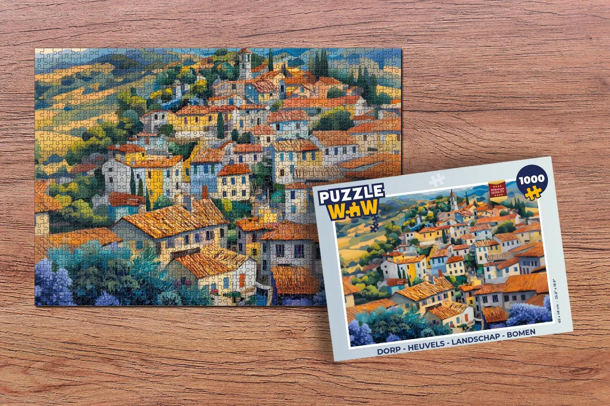 PuzzleWow Dorp - Heuvels Legpuzzel 1000 Stuks