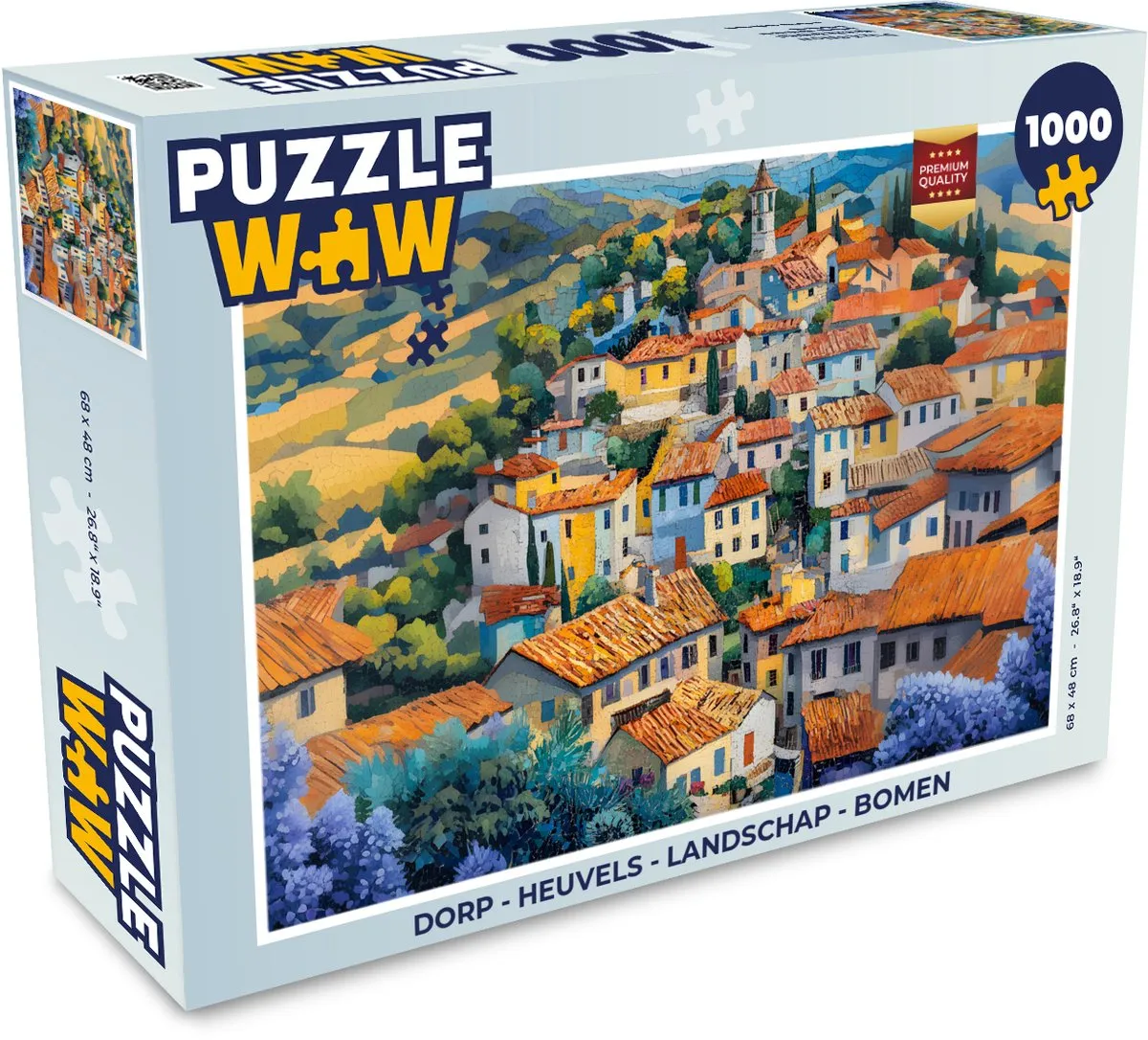 PuzzleWow Dorp - Heuvels Legpuzzel 1000 Stuks