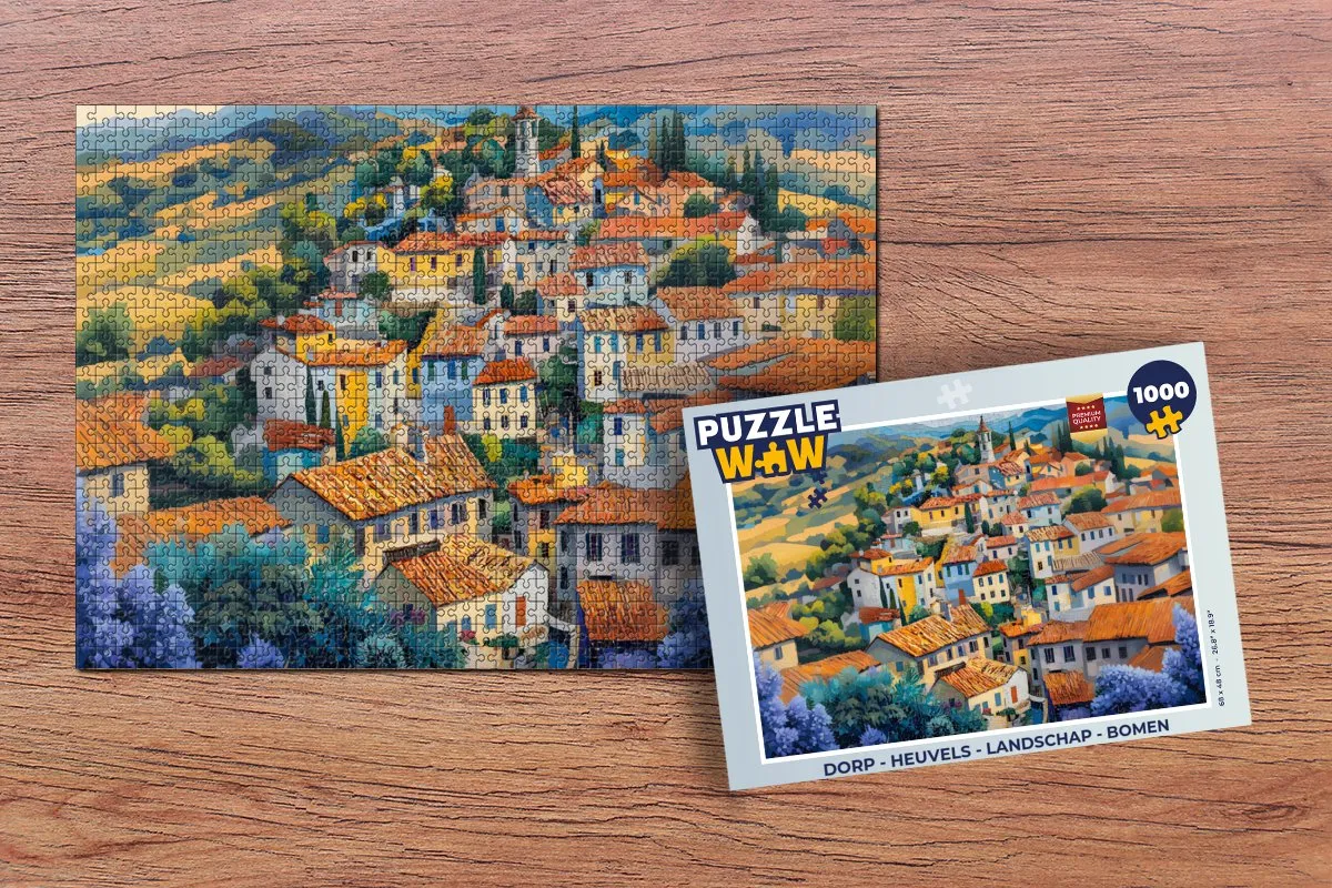PuzzleWow Dorp - Heuvels Legpuzzel 1000 Stuks