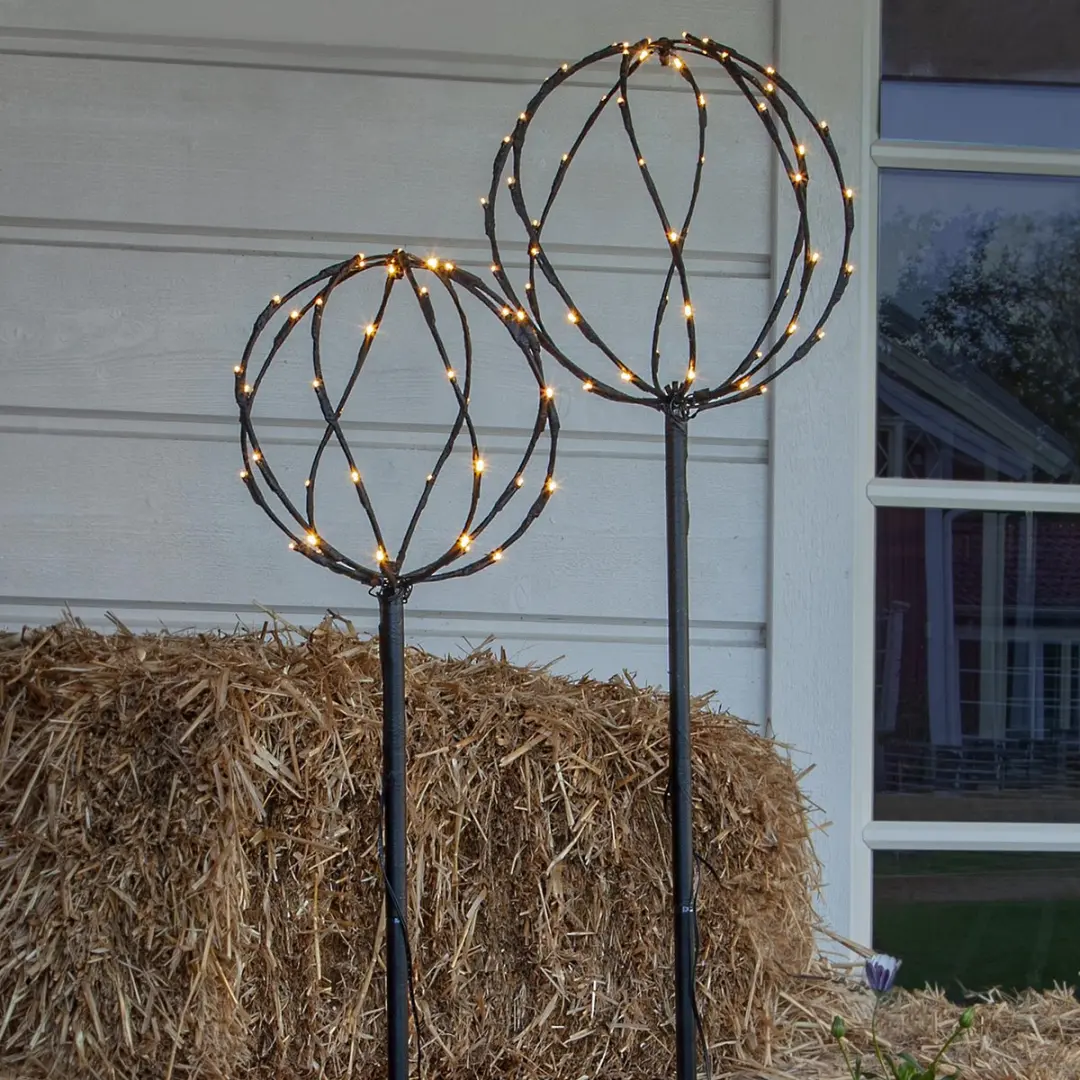 Star Trading LED-decoratiebol 2 Stuks - Zwart