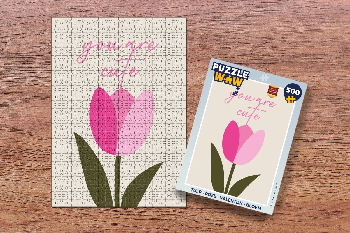 PuzzleWow Tulp Legpuzzel 500 Stuks - Roze