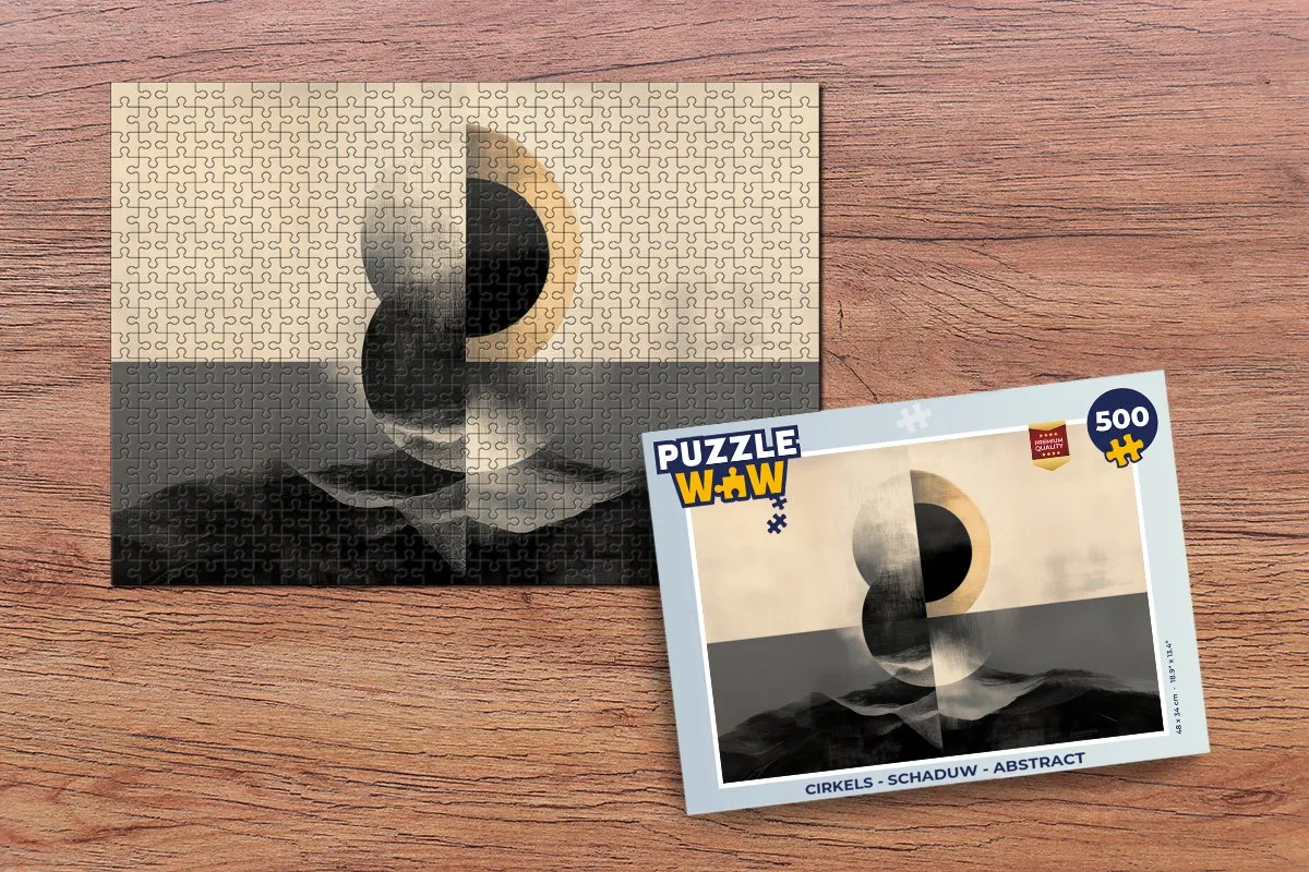 PuzzleWow Cirkels Schaduw Abstract Legpuzzel 500 Stuks - 8721179515820