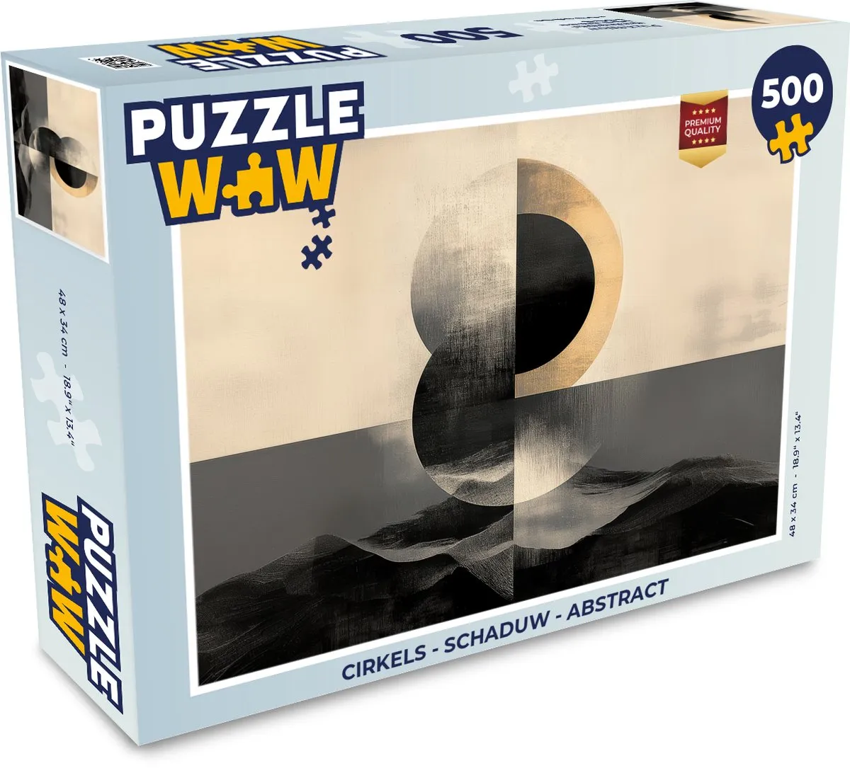 PuzzleWow Cirkels Schaduw Abstract Legpuzzel 500 Stuks