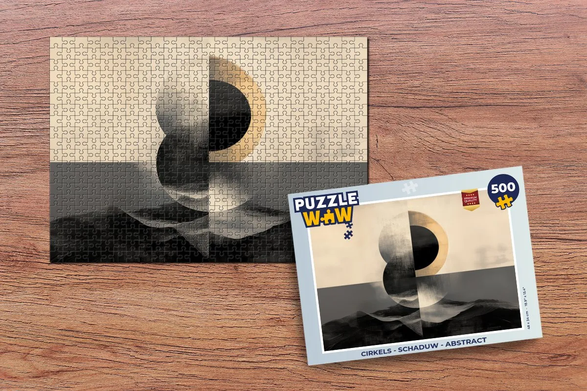 PuzzleWow Cirkels Schaduw Abstract Legpuzzel 500 Stuks - 8721179515820