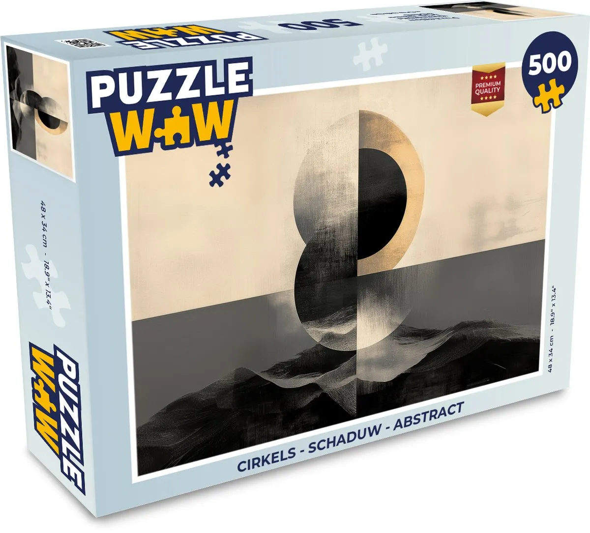 PuzzleWow Cirkels Schaduw Abstract Legpuzzel 500 Stuks - 8721179515820