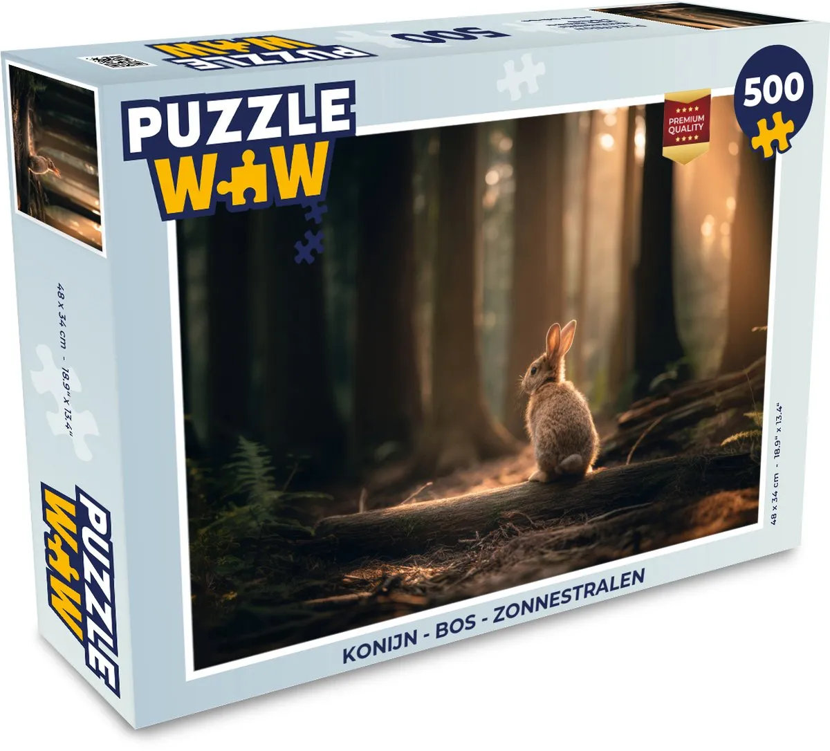 PuzzleWow Konijn - Bos - Zonnestralen Puzzel - 1000 Stuks