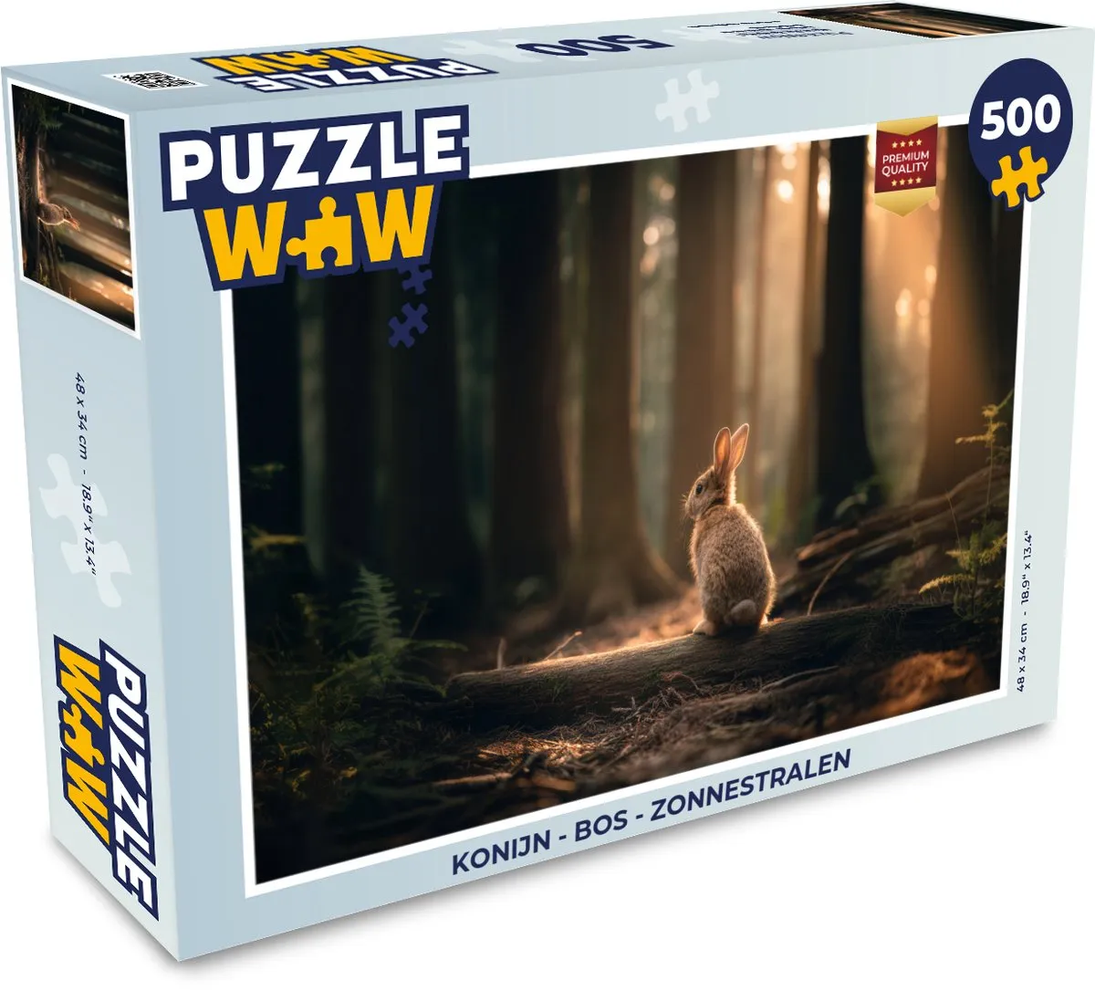 PuzzleWow Konijn - Bos - Zonnestralen Puzzel - 1000 Stuks