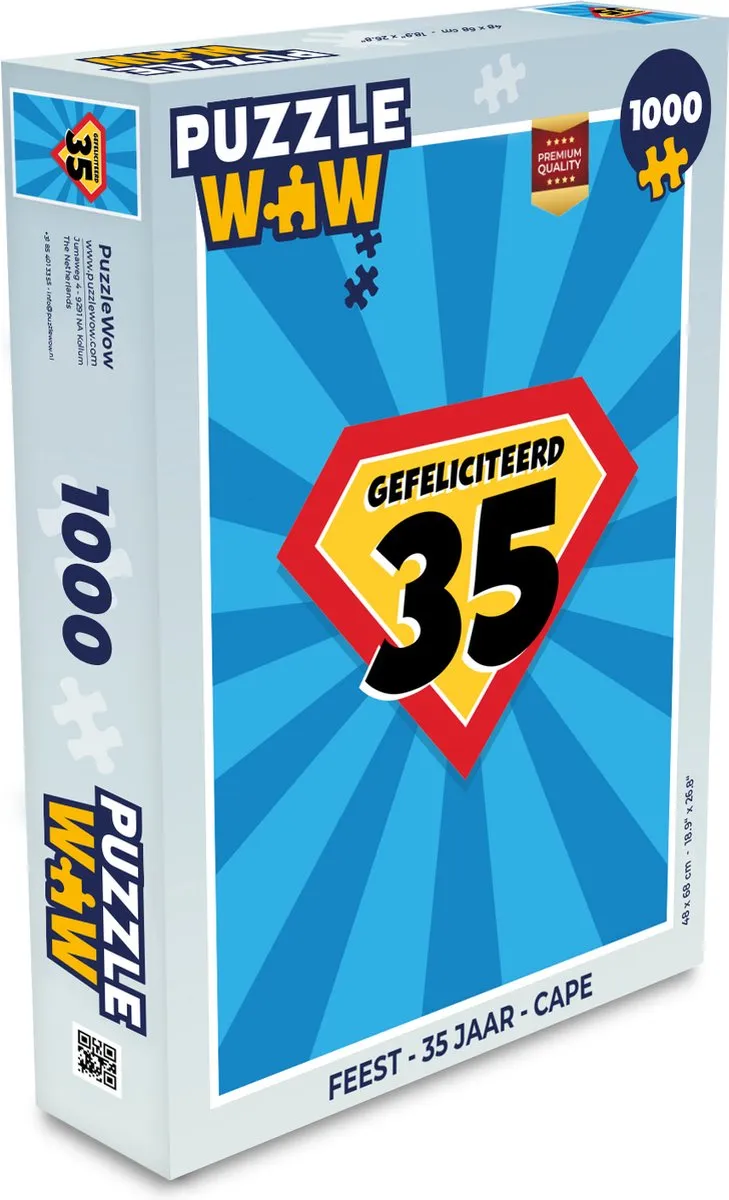 PuzzleWow Feest 35 Jaar Cape Legpuzzel 1000 Stuks