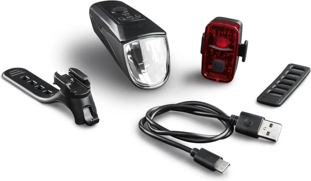 CRIVIT Fietslampenset voor en achterlamp