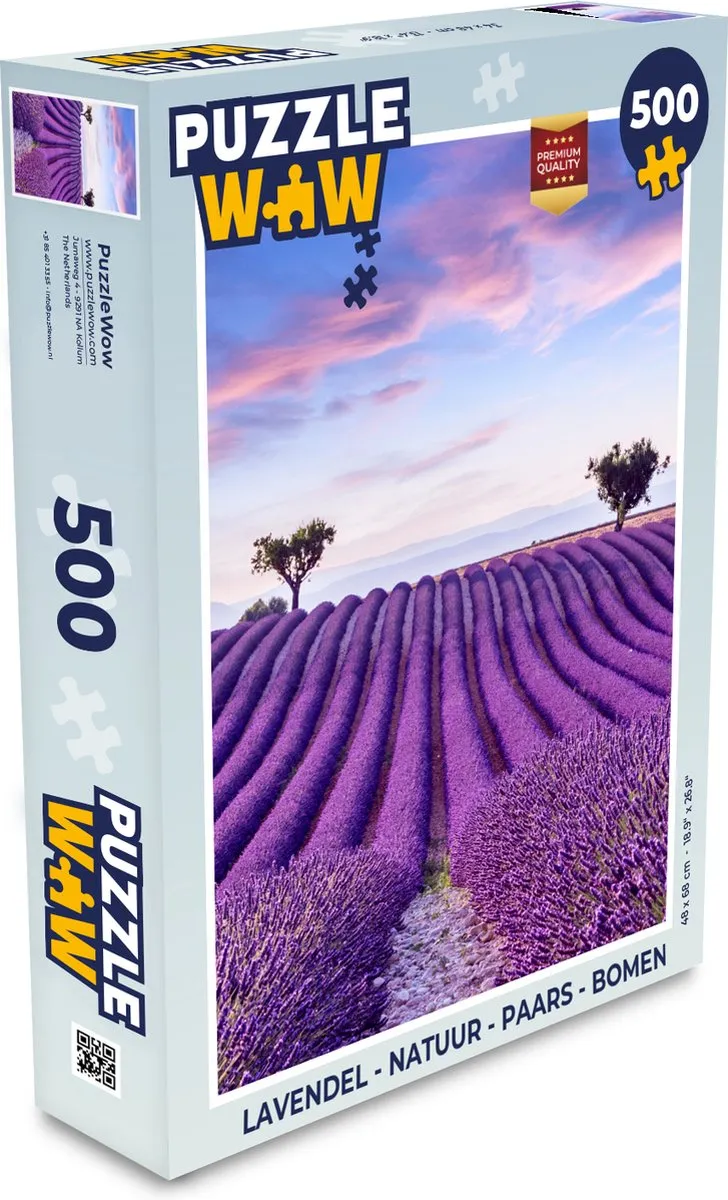 PuzzleWow Lavendel Natuur Legpuzzel 500 Stuks - Multicolor