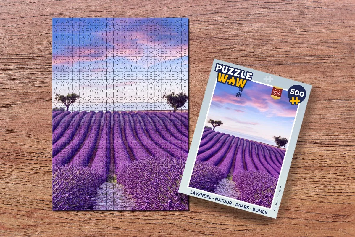 PuzzleWow Lavendel Natuur Legpuzzel 500 Stuks - Multicolor