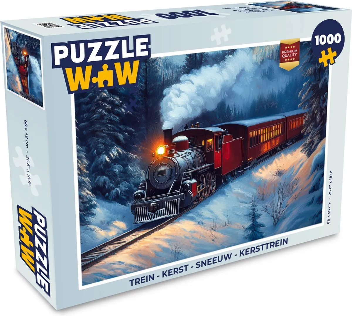 PuzzleWow Kersttrein Legpuzzel 1000 Stuks
