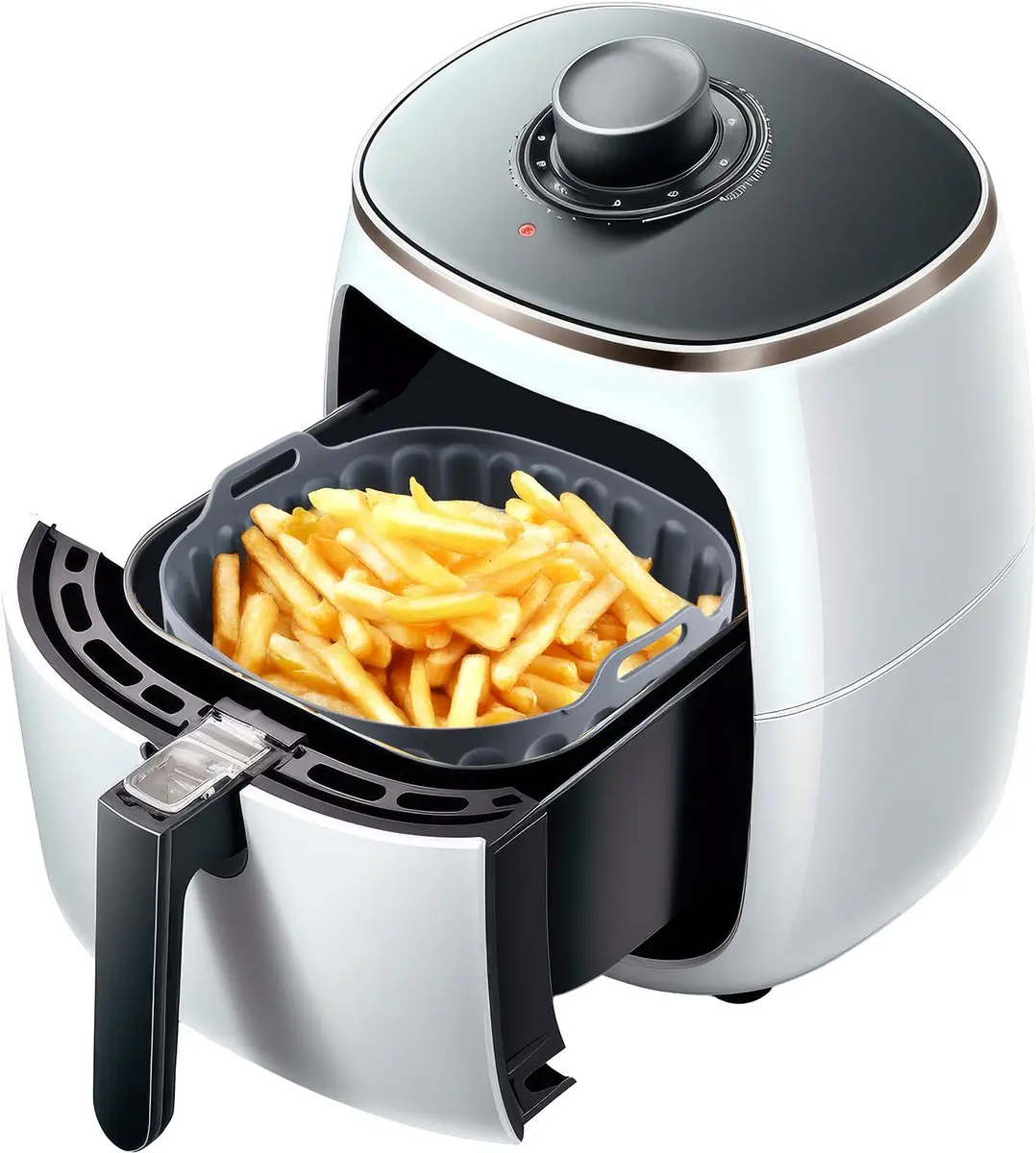 Westmark Vierkante Siliconenvorm Airfryer 18,5x18,5x5cm - Zwart - afbeelding 3 van 5