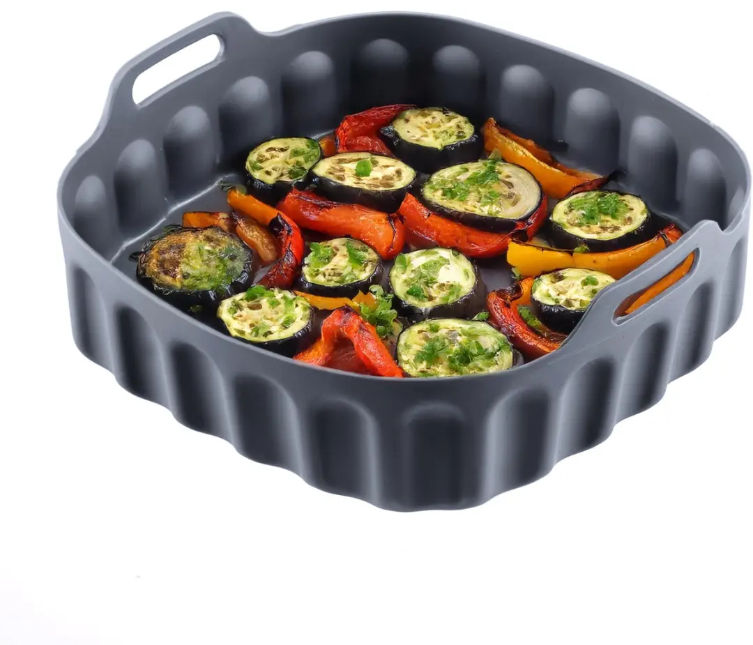 Westmark Vierkante Siliconenvorm Airfryer 18,5x18,5x5cm - Zwart - afbeelding 4 van 5